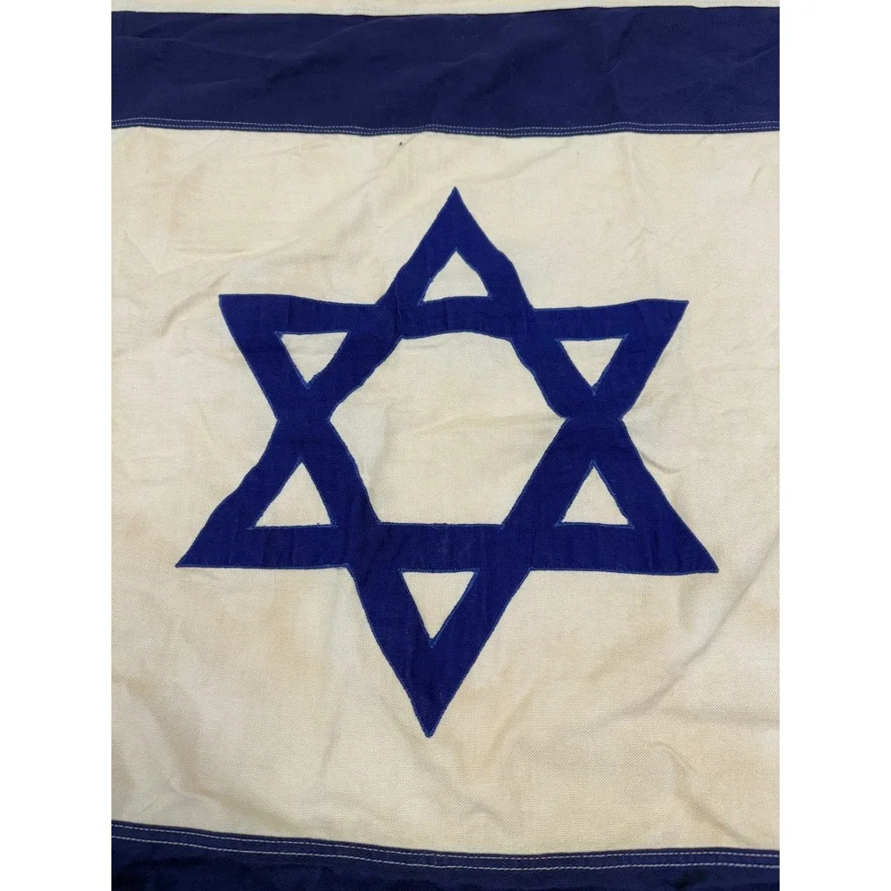 Vtg Annin Defiance Israel Flag 100% Cotton Bunting 32x58 Girl Scout Mariner Ship